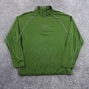 Cloudveil 1/4 Zip Pullover Mens 2XL Green Cotton Blend Performance Base Layer